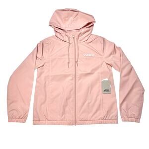 Vans Off The Wall Classic Hoodie Full Zip Windbreaker Women Small Peach Jacket
